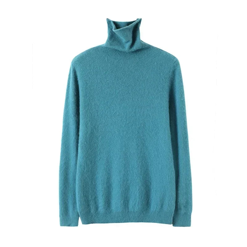 Damturtlenecktröja, ribbstickade muddar, lång ärm, mjuk känsla