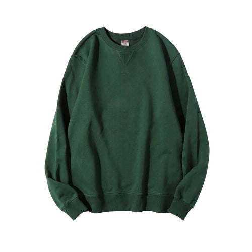 Unisex sweatshirt med rund hals, enfärgad design och ribbade muddar