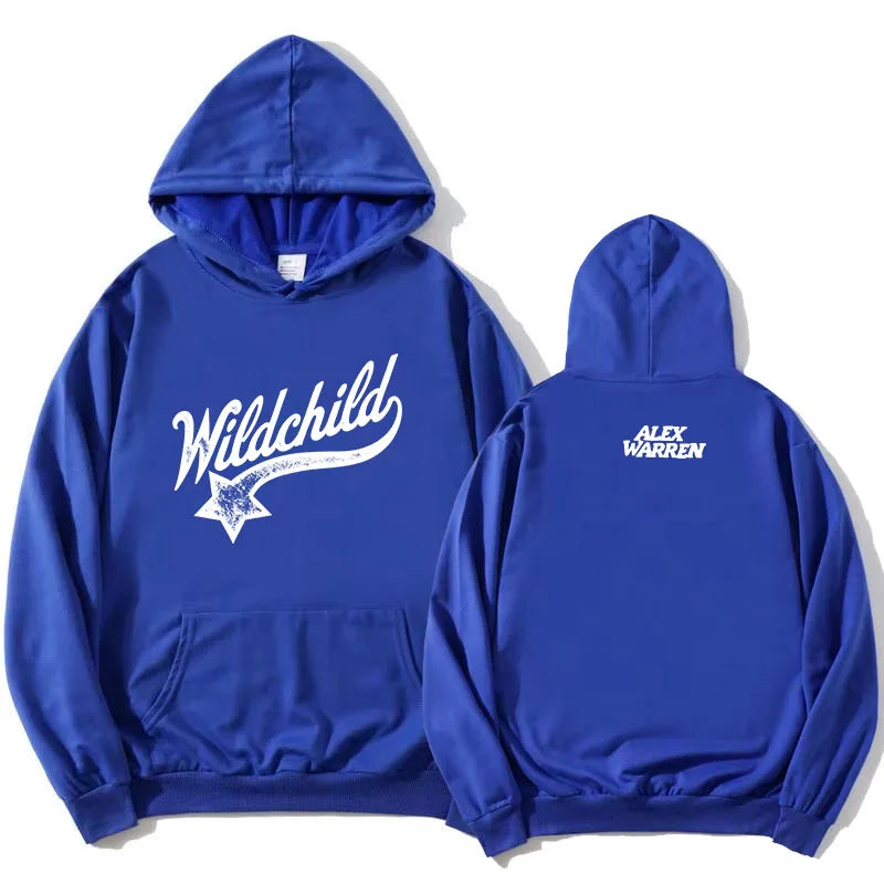 Unisex Hoodie med "Wildchild" Tryck och Känguruficka