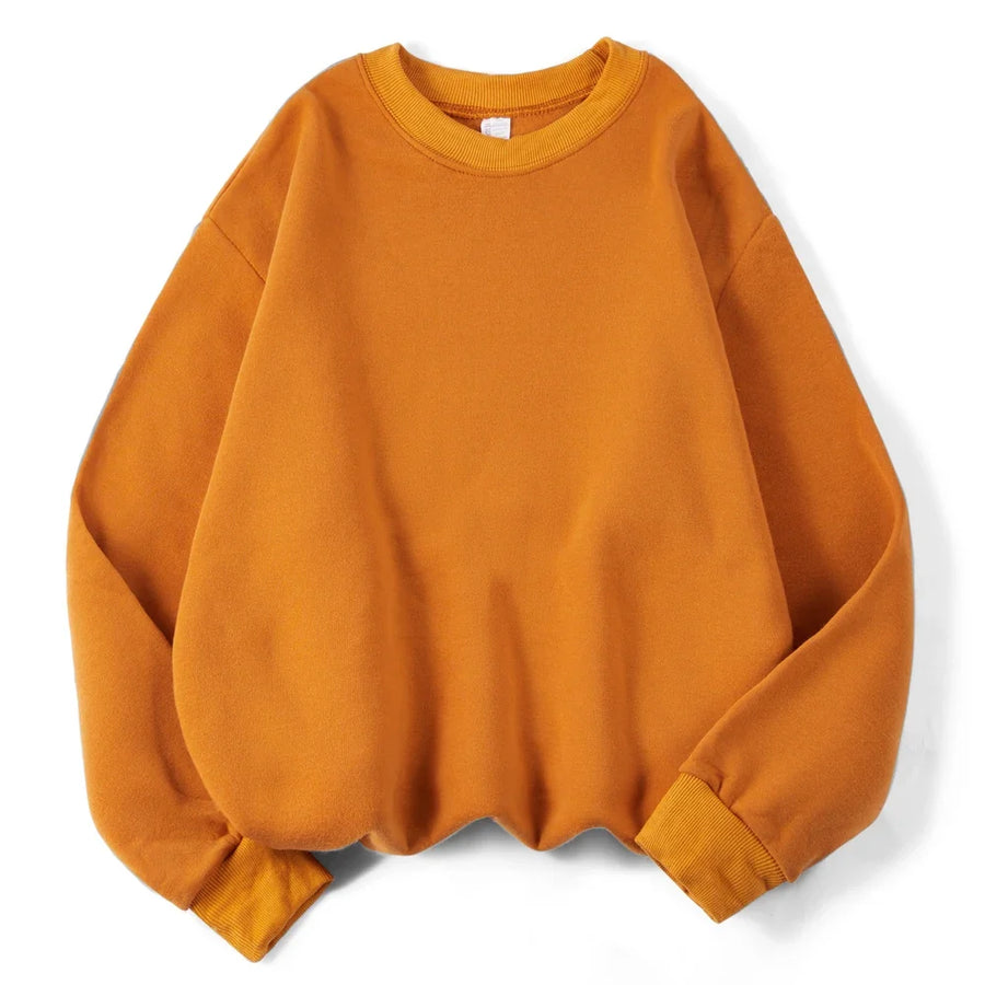 Lila Oversize Sweatshirt med Rund Halsringning