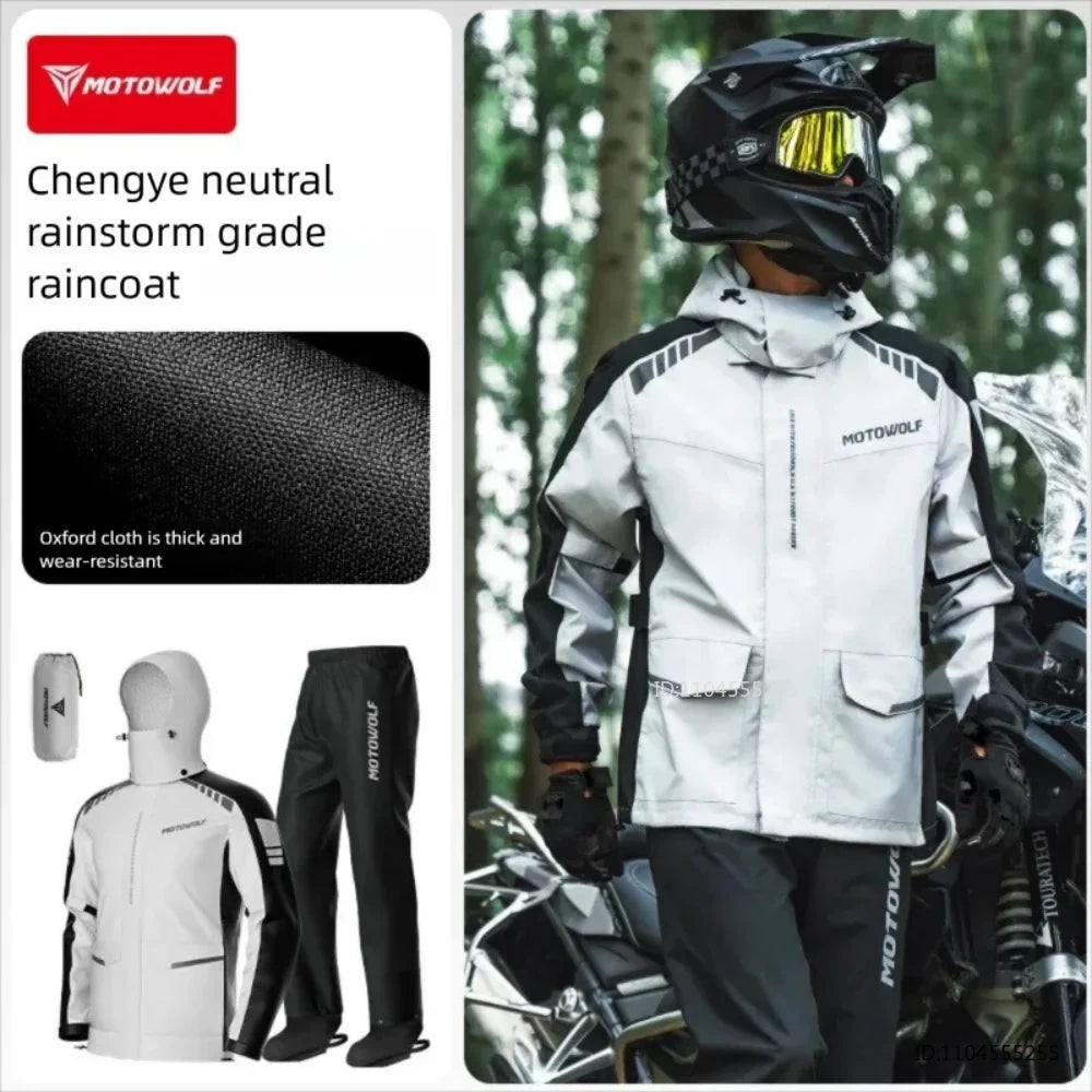 Vattentätt Regnställ Unisex för Motorcykel, Svart/Grön med Reflexdetaljer