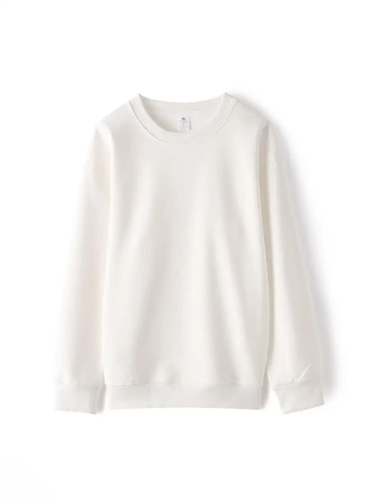 Enkel enfärgad sweatshirt med rund hals och lång ärm