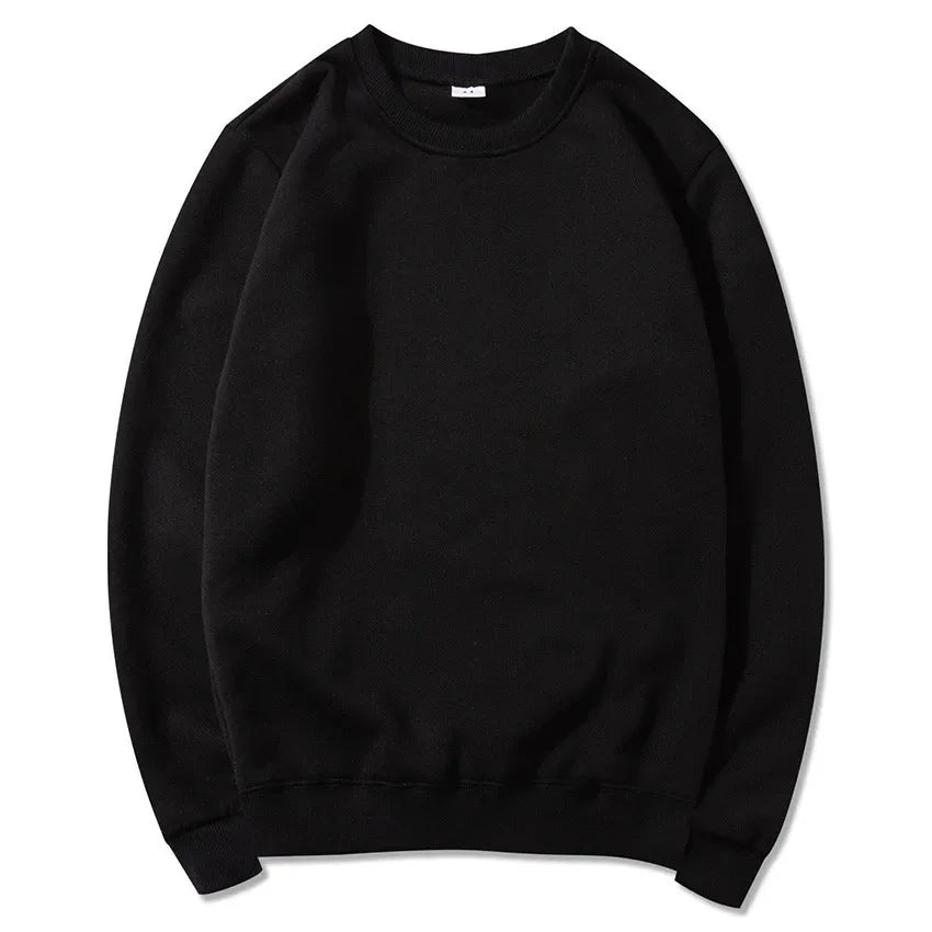 Enfärgad Sweatshirt med Rund Halsringning