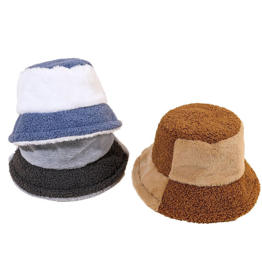 Fuskpäls Bucket Hat med Tvåfärgad Design