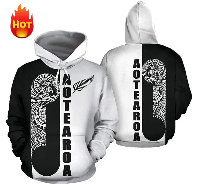 Hoodie med huva och mönster, långärmad tröja med justerbar dragsko