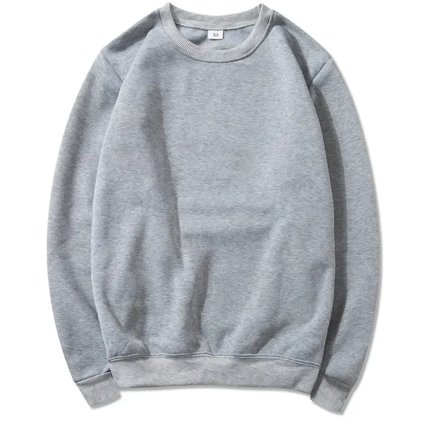 Enfärgad Sweatshirt med Rund Halsringning