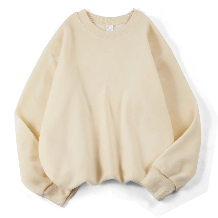 Lila Oversize Sweatshirt med Rund Halsringning