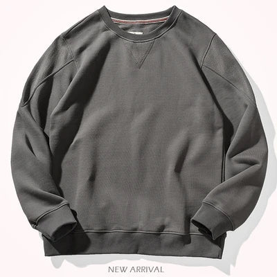 Unisex sweatshirt med rundhalsad krage, ribbade muddar och V-detalj, flera färger