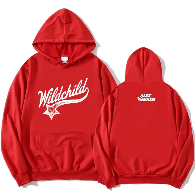 Unisex Hoodie med "Wildchild" Tryck och Känguruficka