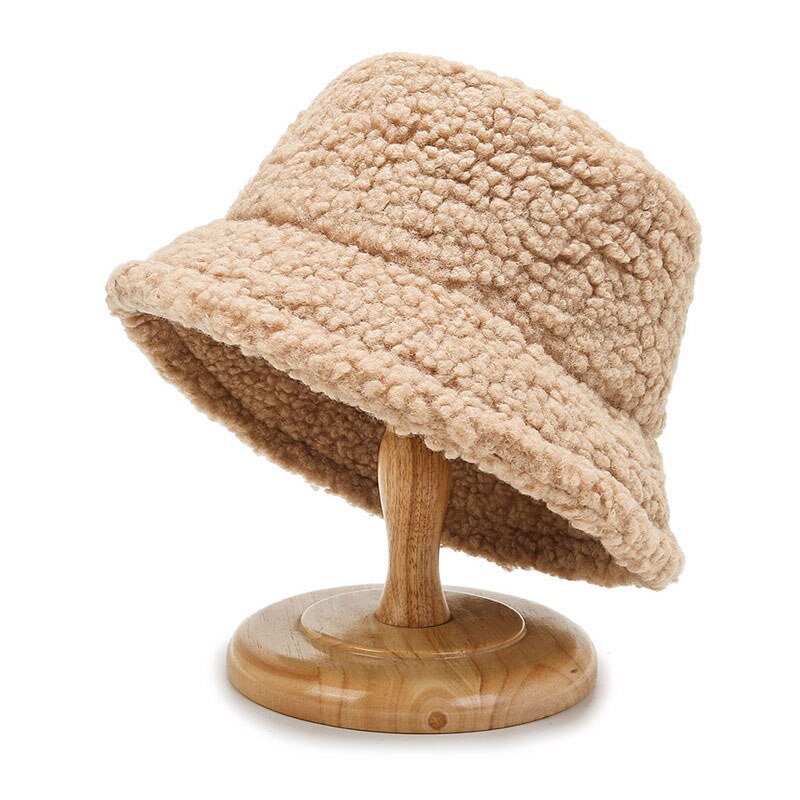 Svart mjuk teddy bucket hat