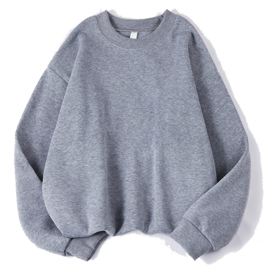 Lila Oversize Sweatshirt med Rund Halsringning