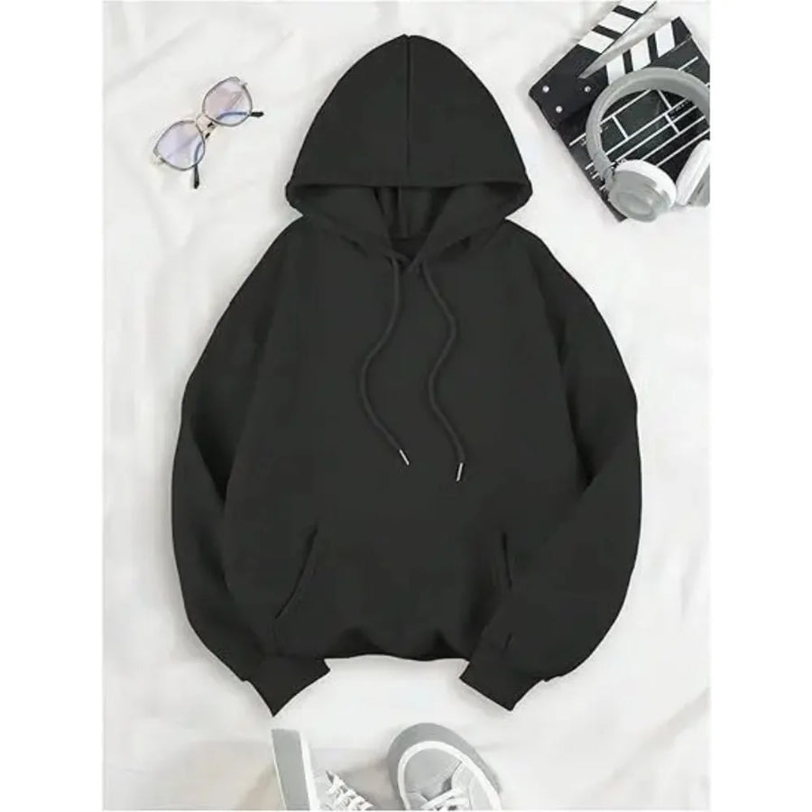 Hoodie med leopardmönstrad stjärna på ryggen, oversized passform