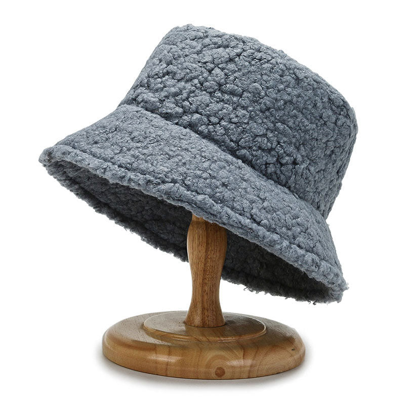 Svart mjuk teddy bucket hat
