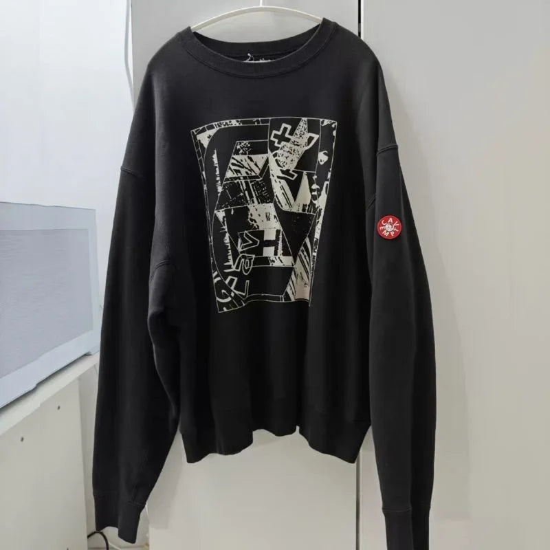 Unisex sweatshirt med tryck och rund halsringning