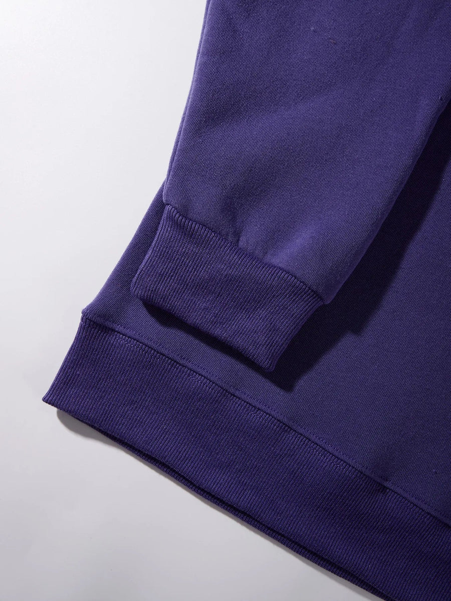 Lila Oversize Sweatshirt med Rund Halsringning