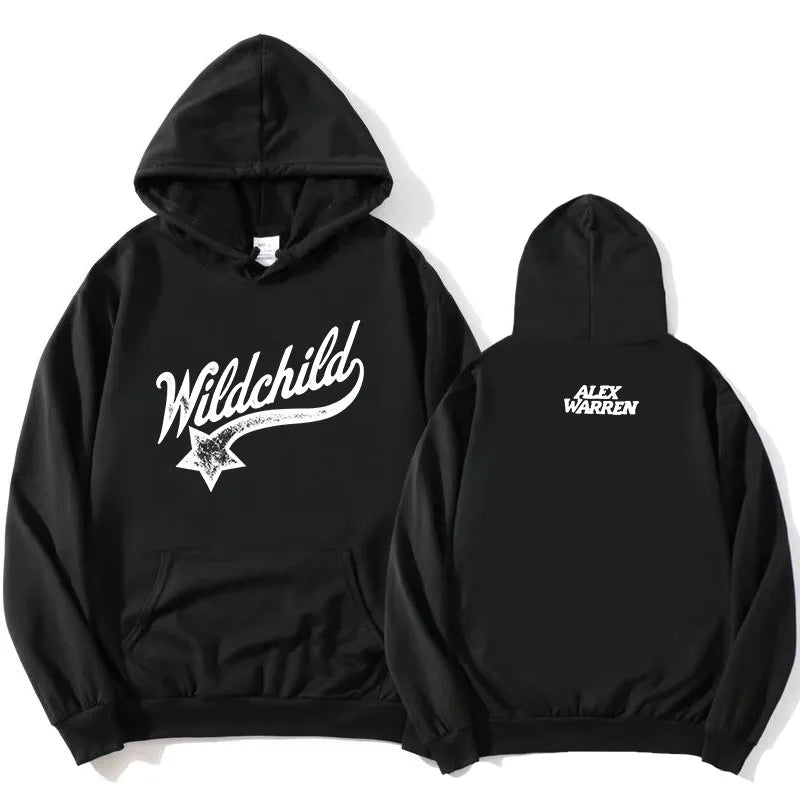Unisex Hoodie med "Wildchild" Tryck och Känguruficka