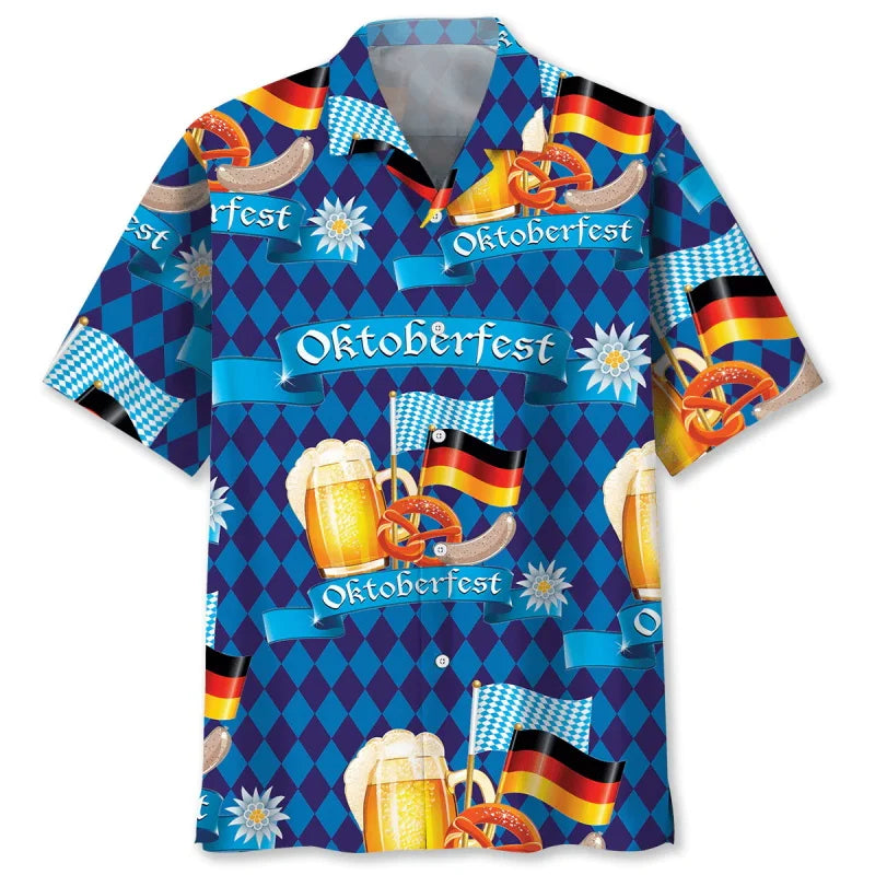 Kortärmad skjorta med oktoberfestmönster