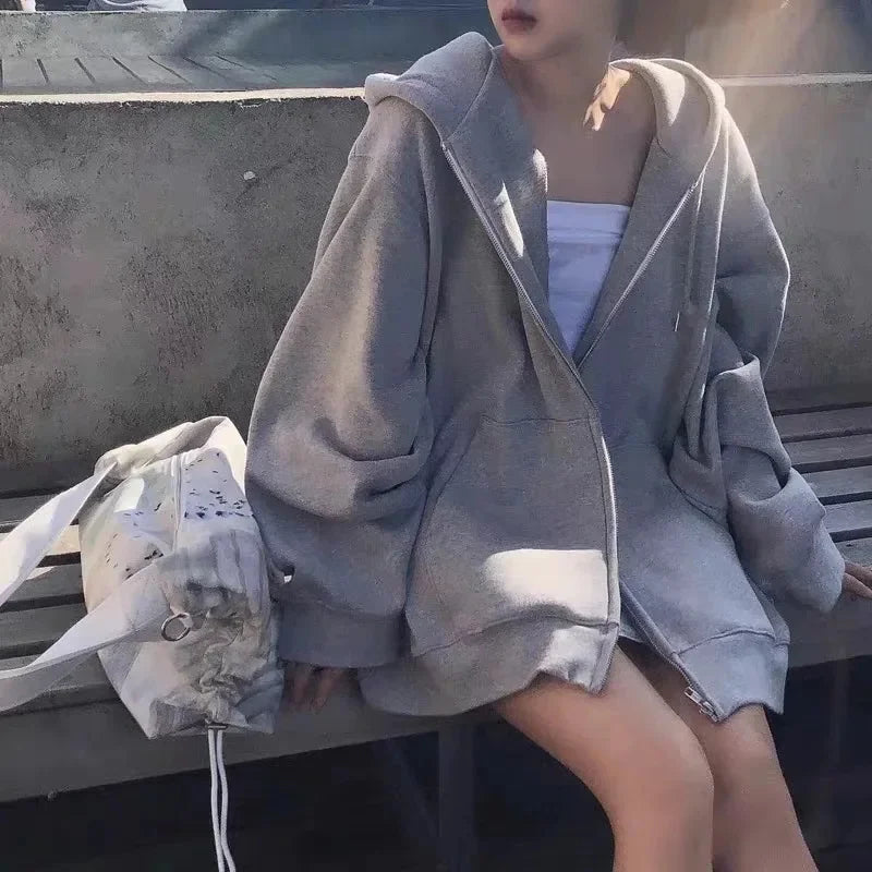 Unisex Luvtröja med Dragkedja – Oversize Modell