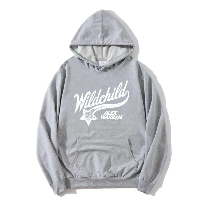 Unisex Hoodie med "Wildchild" Tryck och Känguruficka