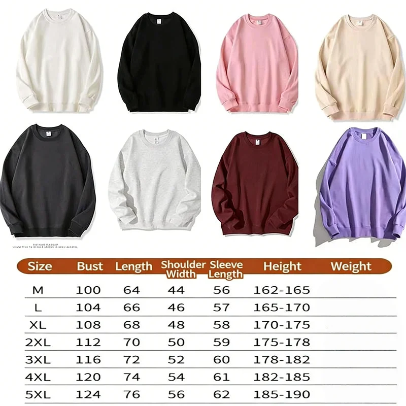Enkel Enfärgad Sweatshirt för Herr i Mjukt Material med Rund Halsringning