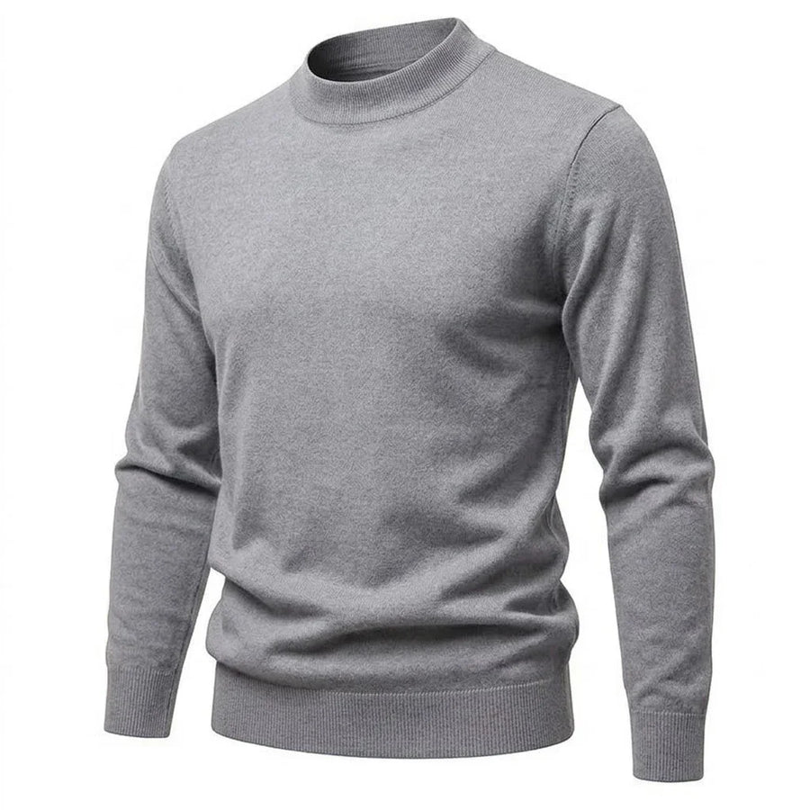 Herrtröja med halvpolo, ribbad mudd, enfärgad design