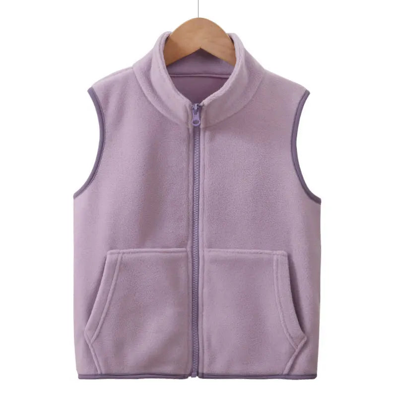 Unisex fleeceväst med dragkedja och fickor