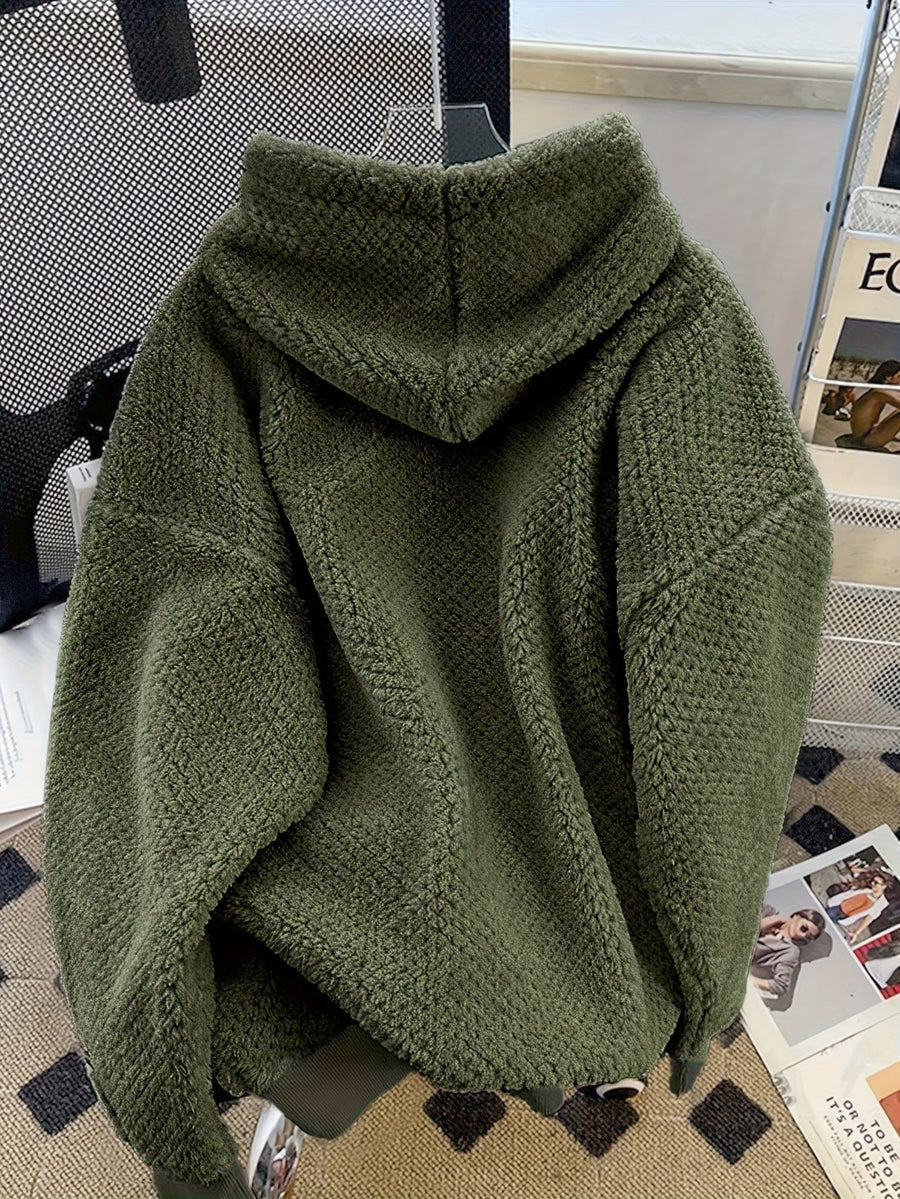 Fleece Hoodie med Huva och Känguruficka, Mjuk och Mysig