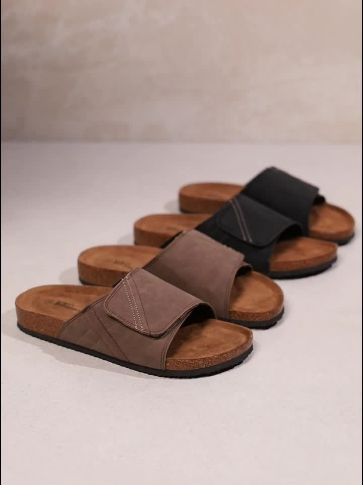 Herrtofflor med justerbar rem – Bekväma casual sandaler för vardagsbruk