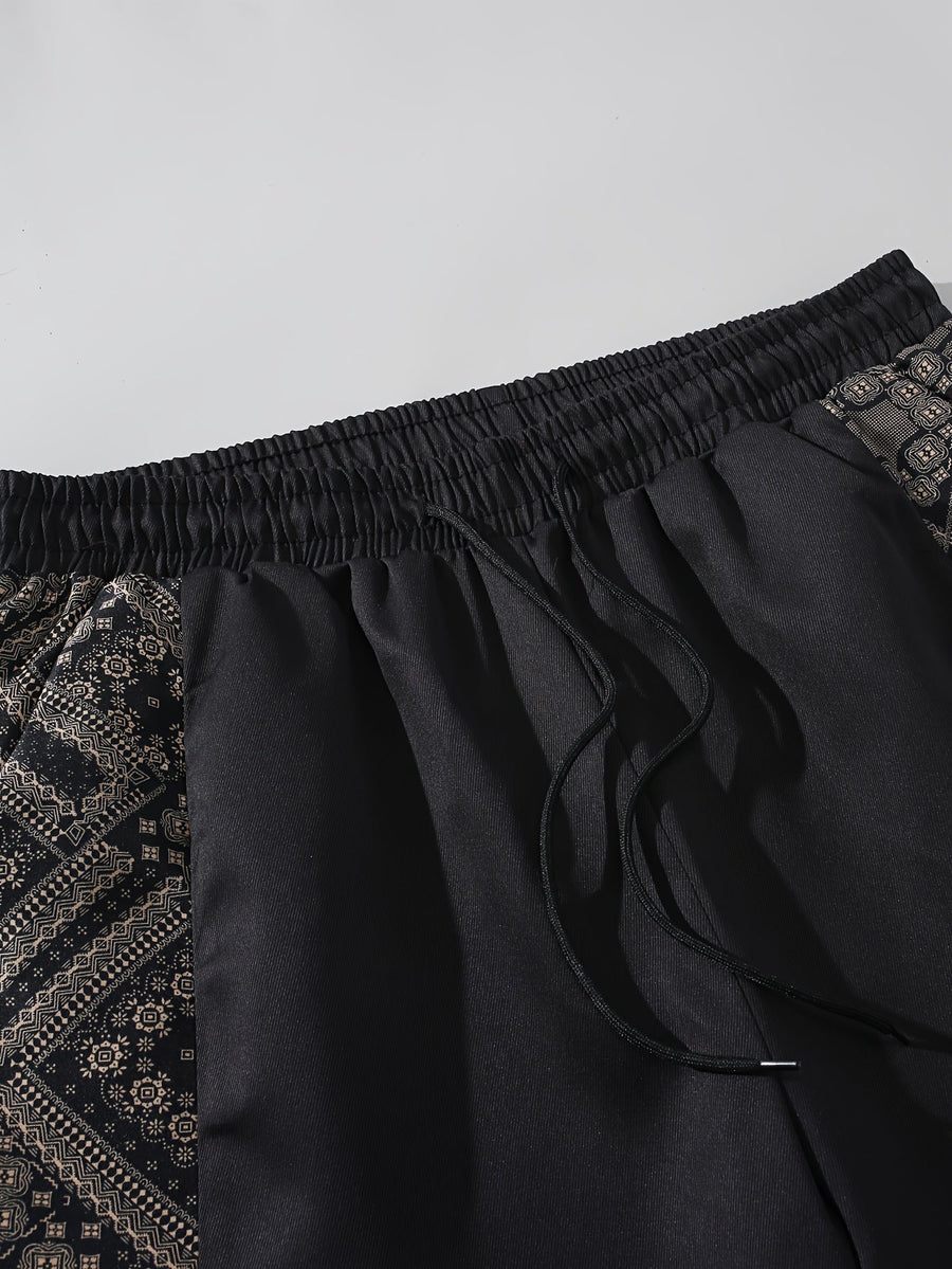 Herrshorts med grafiskt mönster och avslappnad streetwear-stil för vardagsbruk