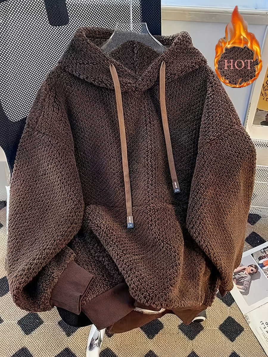 Unisex teddyfleece hoodie med dragsko och magficka