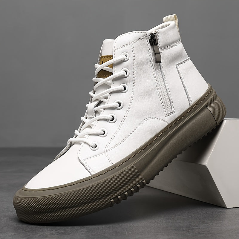 Svarta Kängsneakers för Herr med Dragkedja Högt Skaft