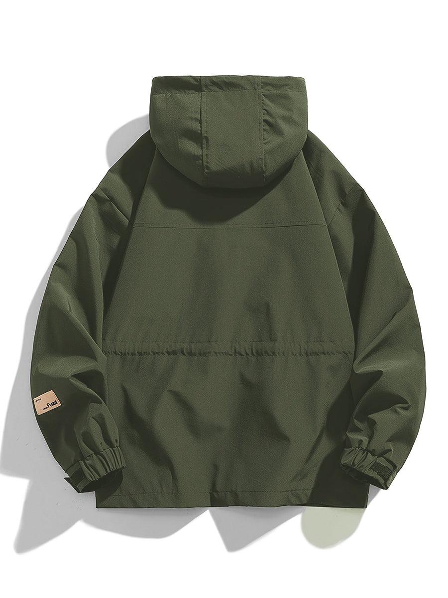 Unisex Parkasjacka med Huva och Fickor, Beige