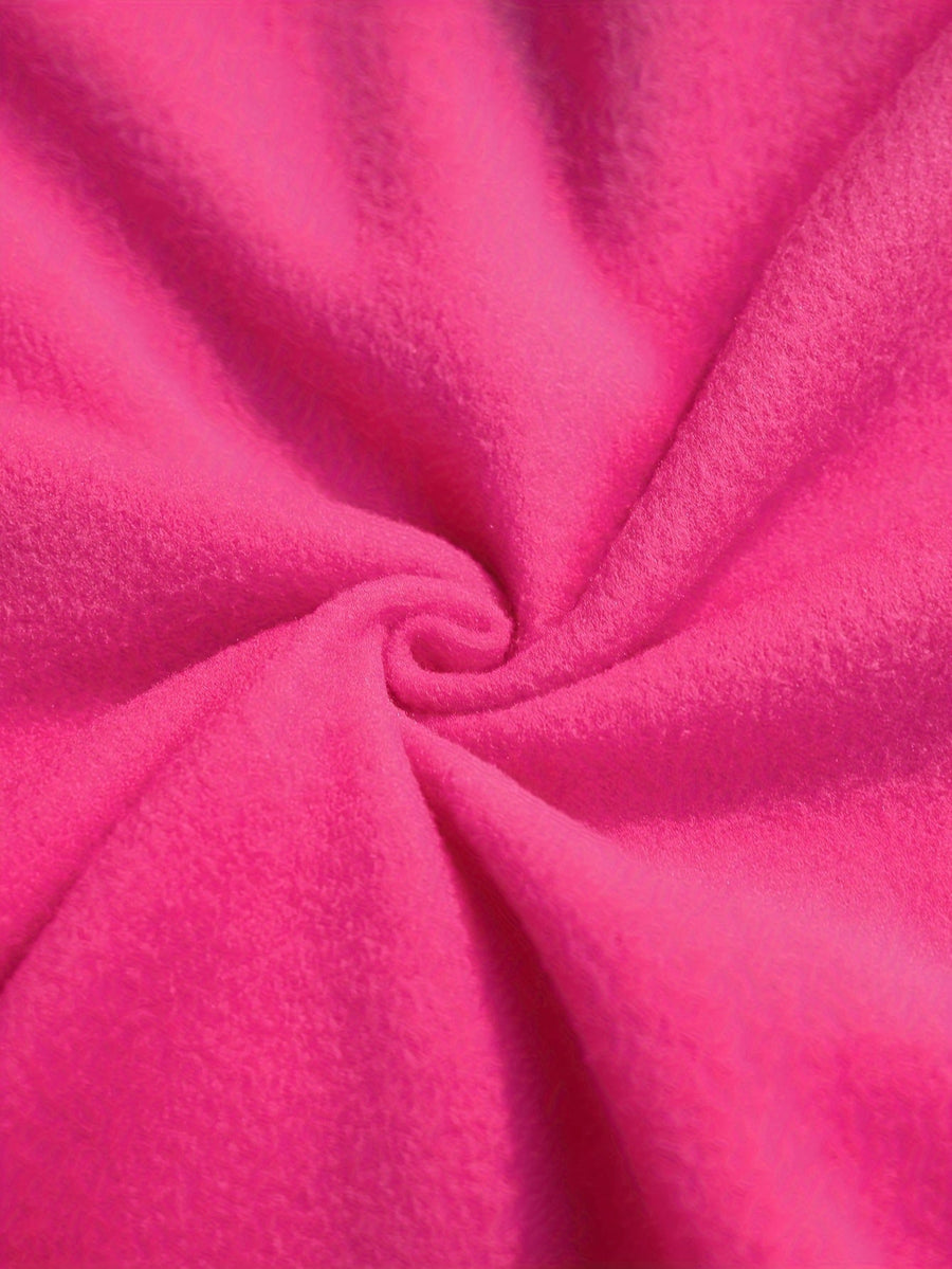Rosa dragkedjehoodie med stjärna och text