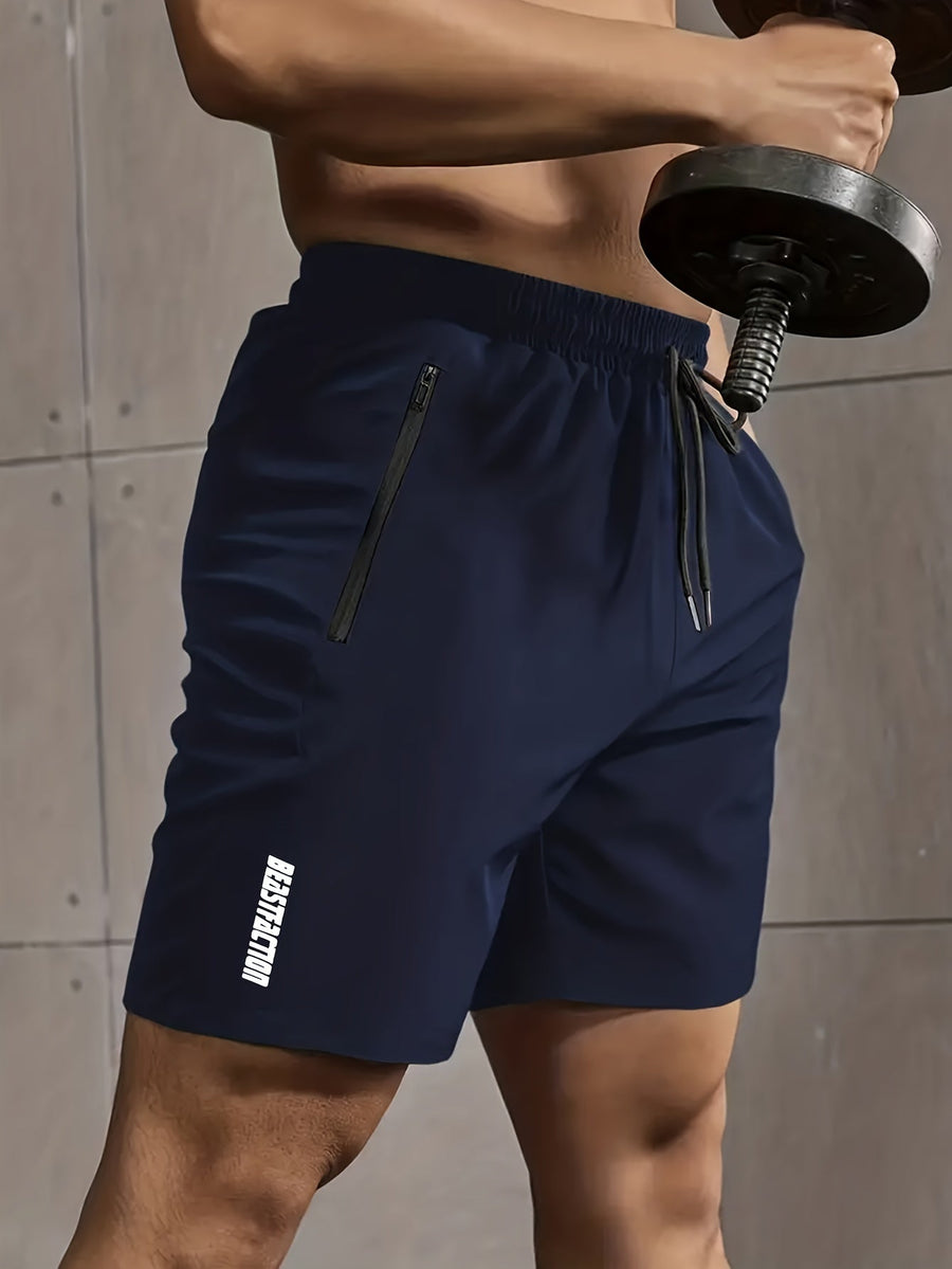 Herr Träningsshorts med dragkedjeficka – Sportiga Gymshorts för Träning & Fitness