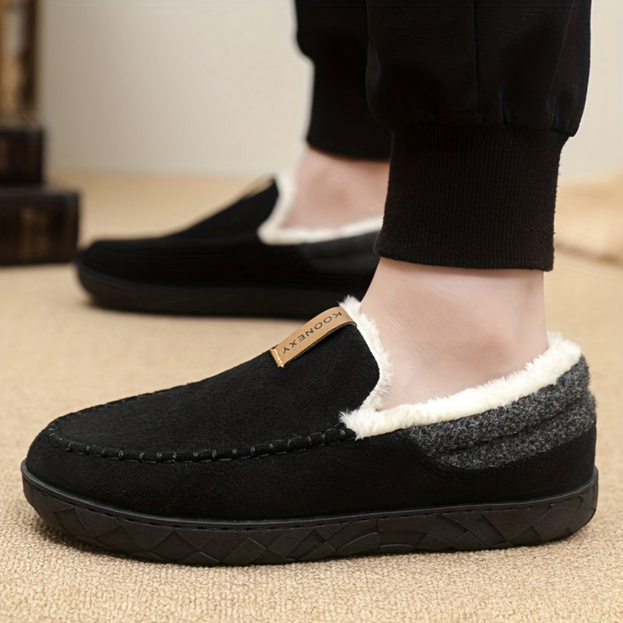 Bruna Inomhustofflor med Mjukt Foder för Herr, Moccasinstil