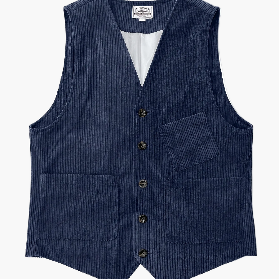 Herrväst i klassisk workwear-stil – elegant och mångsidig väst för arbete och fritid