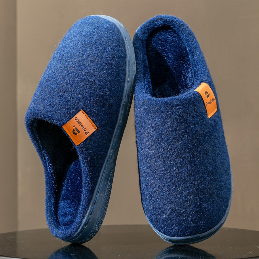 Unisex tofflor, varma hemmatofflor, mjuka innetofflor i svart