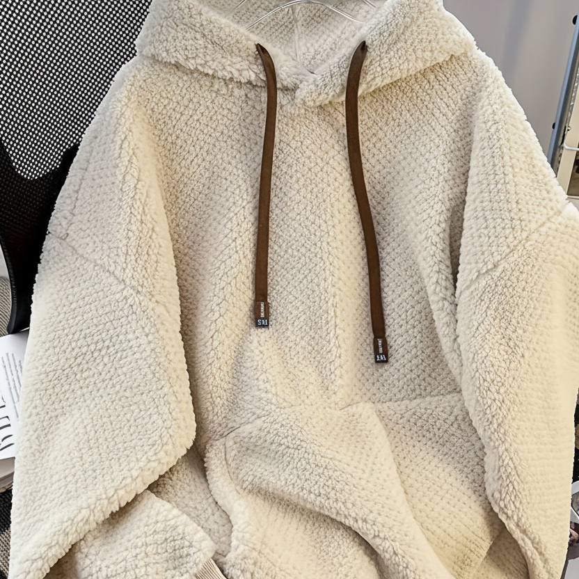 Fleece Hoodie med Huva och Känguruficka, Mjuk och Mysig