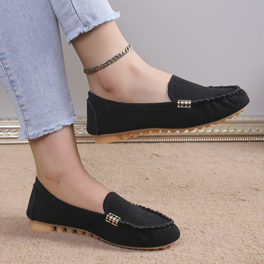 Damloafers för vardag och fritid – Klassiska mockasiner med komfortsula