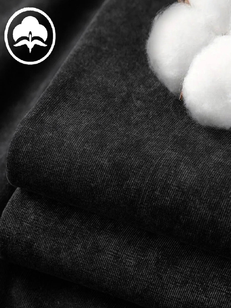 Gråmelerad Hoodie med Huva och Magficka, Texttryck Framtill