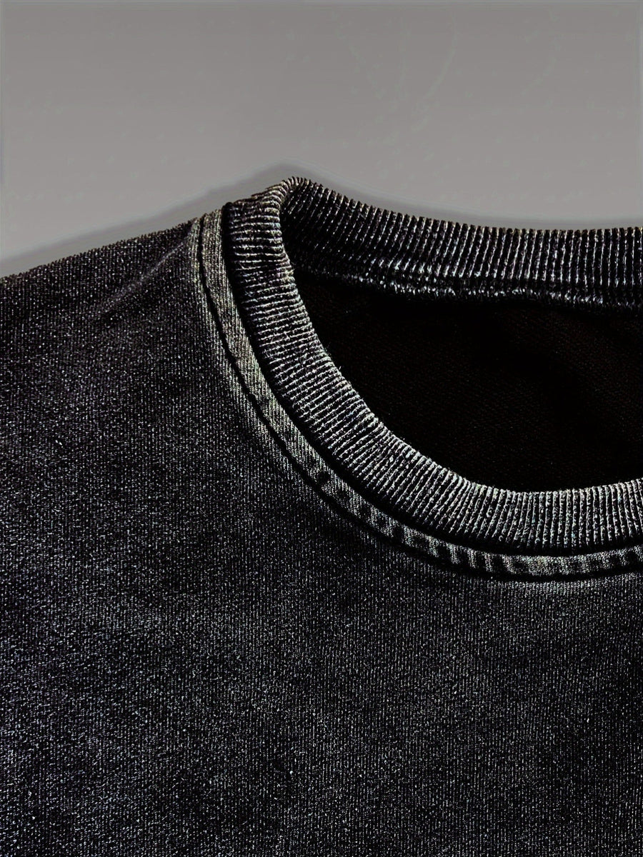 Unisex Tröja med Svart Kattmotiv som Äter Sushi, Långärmad Översize Sweatshirt