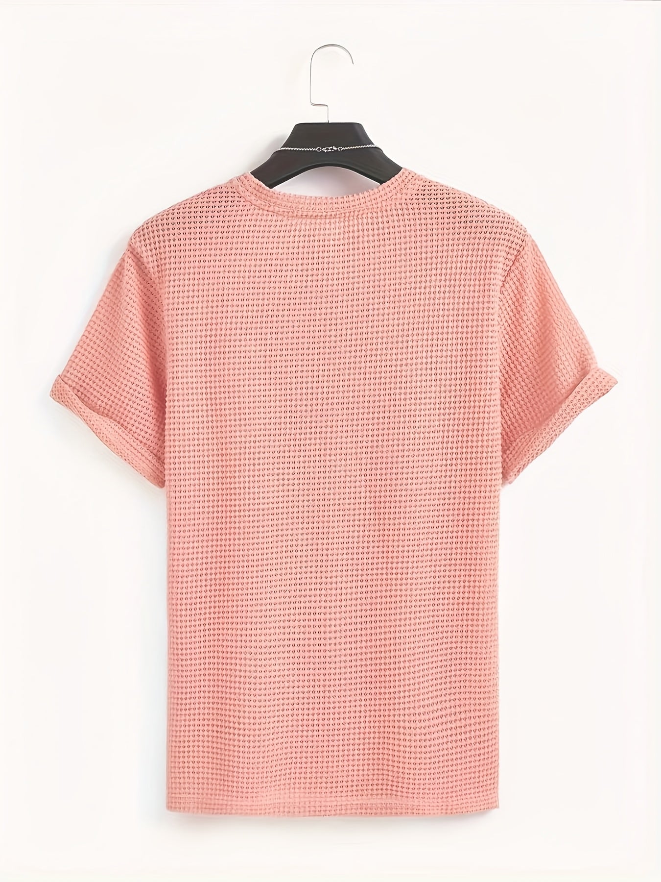 Herr T-shirt med modern nätstruktur och avslappnad passform – Perfekt för vardag och semester