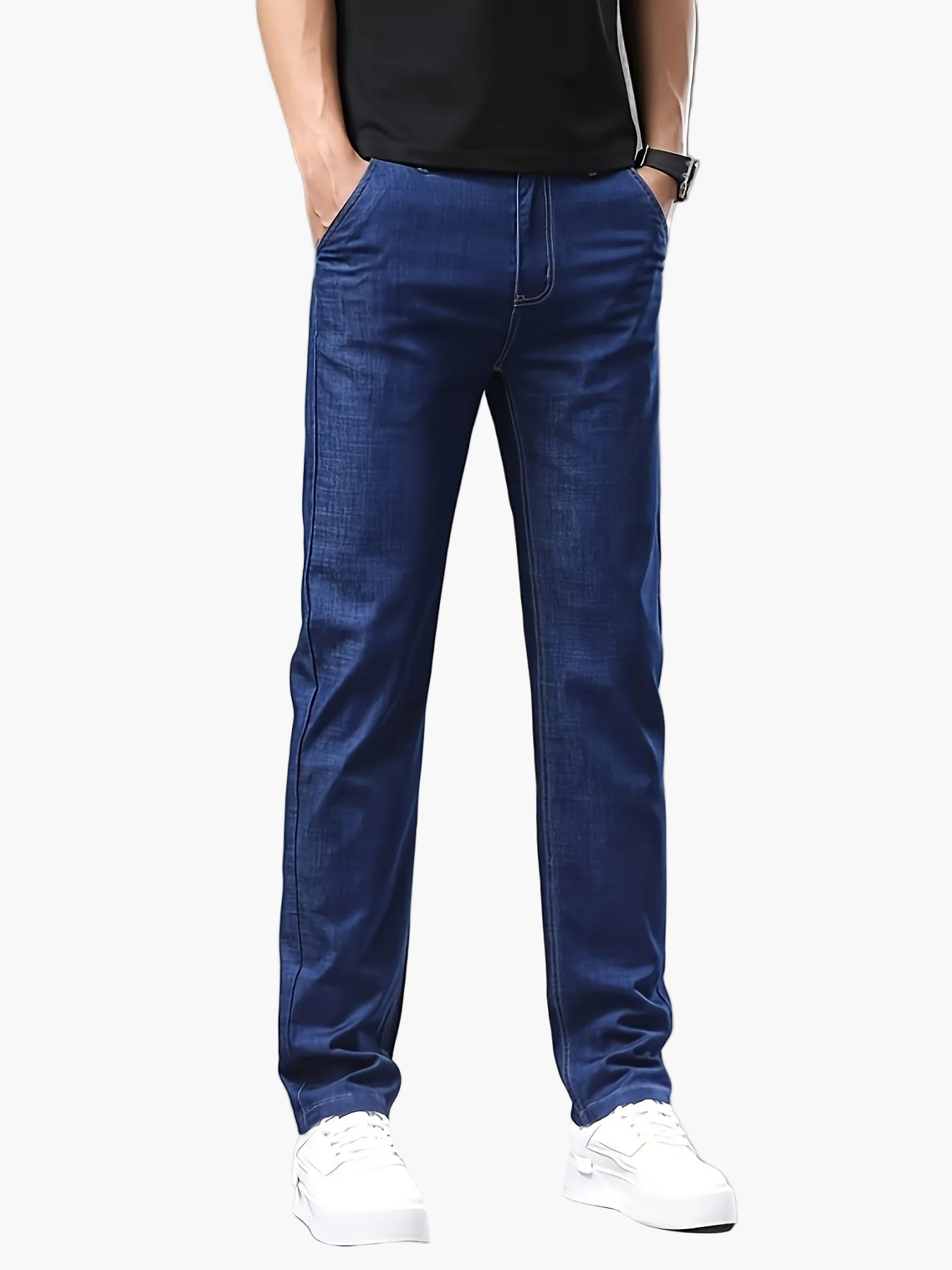 Herr Byxor – Klassiska Stilrena Jeans för Vardag och Fritid – Regular Fit