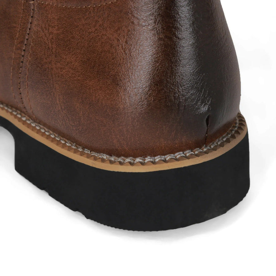 Herr Western cowboyboots – Stilrena och robusta PU-konstläderkängor för vardag & fest