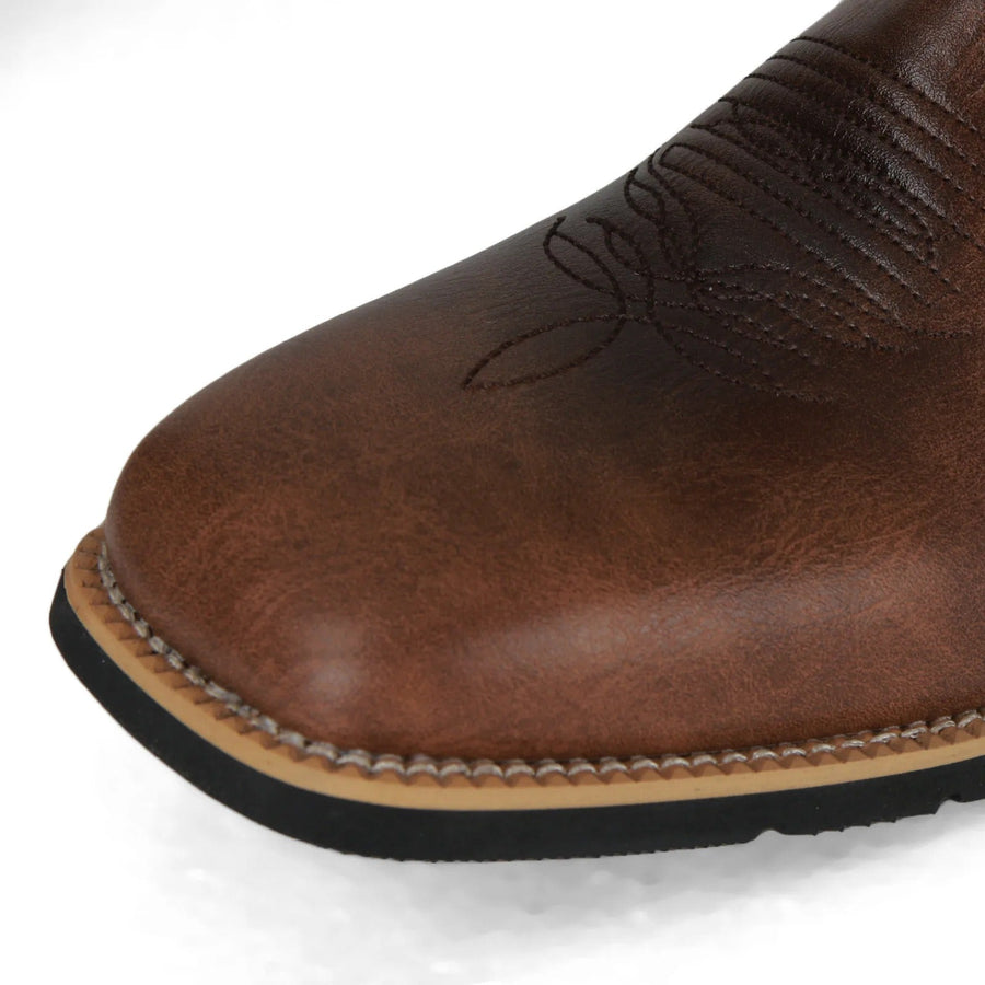 Herr Western cowboyboots – Stilrena och robusta PU-konstläderkängor för vardag & fest
