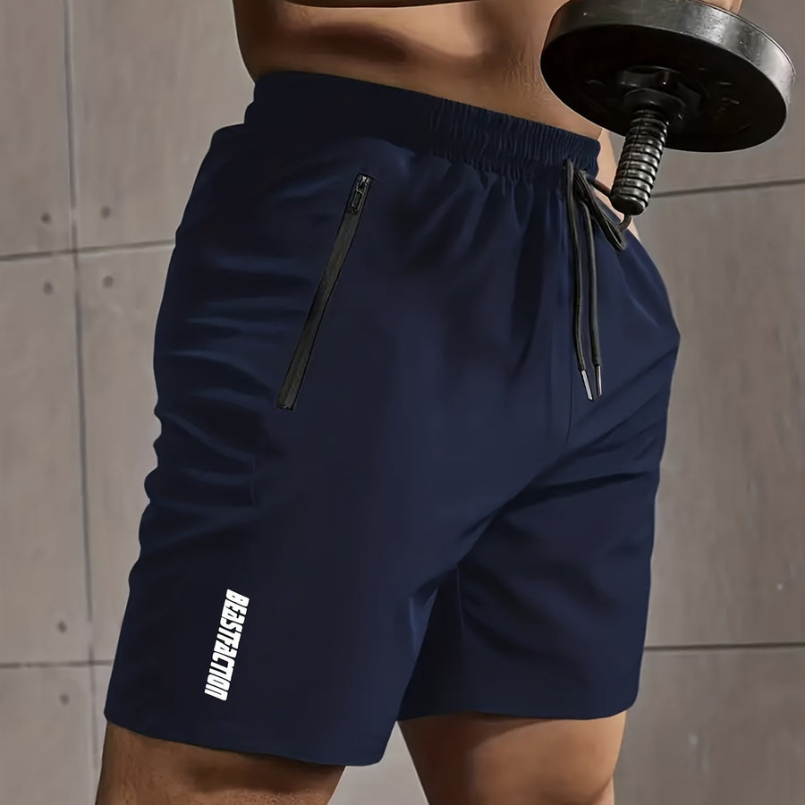 Herr Träningsshorts med dragkedjeficka – Sportiga Gymshorts för Träning & Fitness