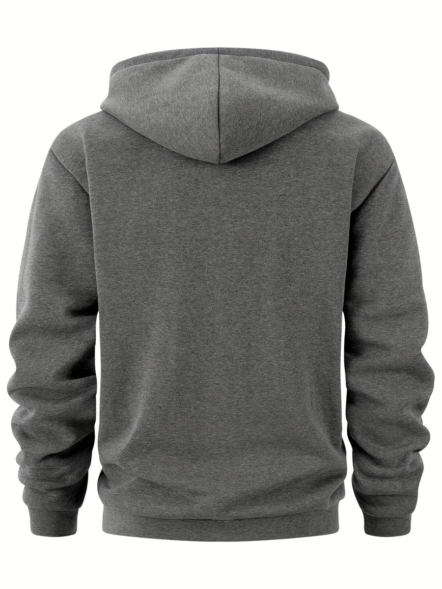 Unisex Hoodie med Halvdragkedja och Fickor, Flerfärgad
