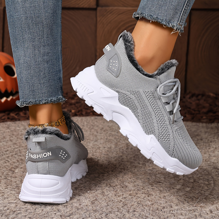 Röda Damsneakers med Fodrad Kant och Snörning