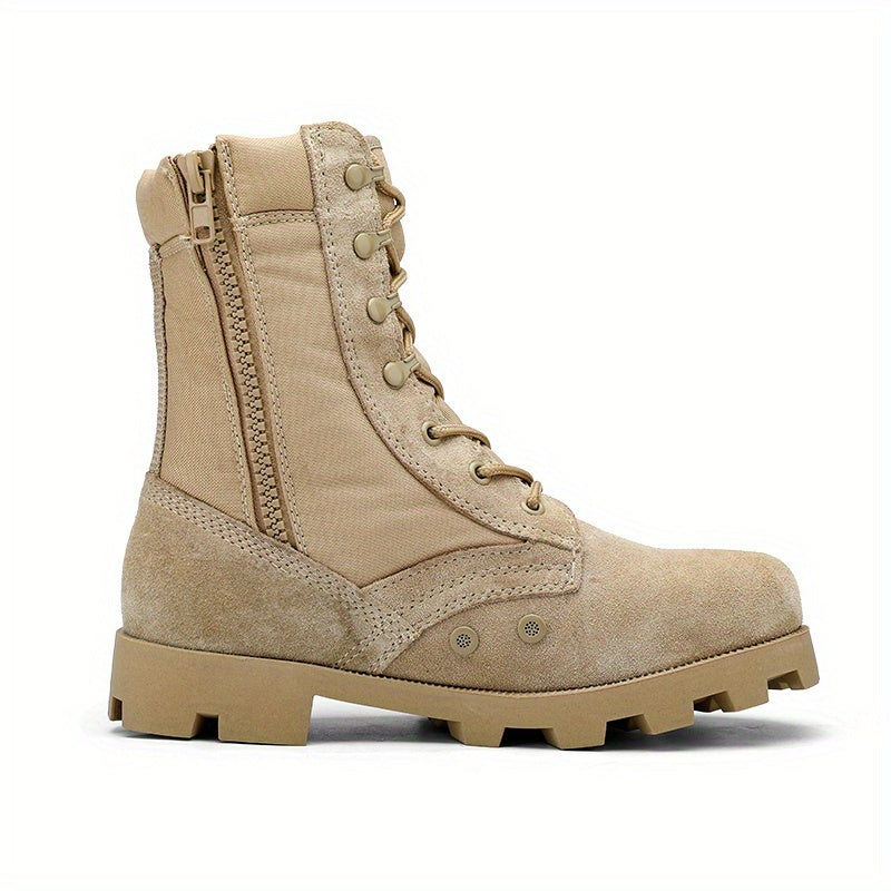 Beige Kängor med Snörning och Dragkedja