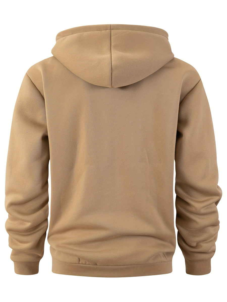 Unisex Hoodie med Halvdragkedja och Fickor, Flerfärgad